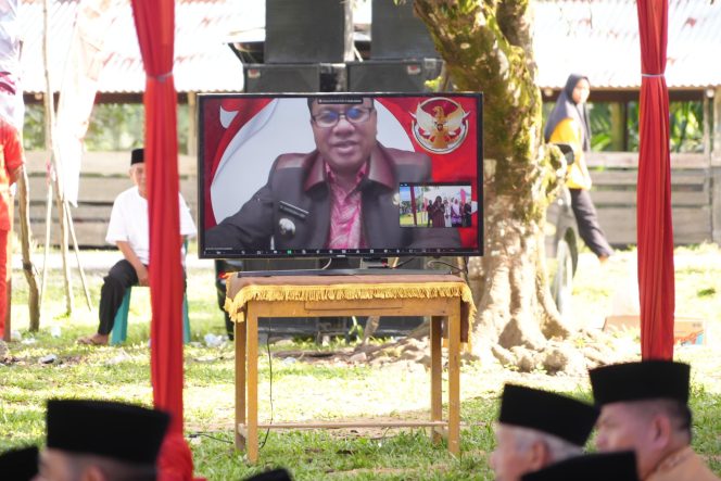 
 Melalui Zoom, Bupati Kuansing Suhardiman Beraudensi dan  Doa Banjagh Pebaun 